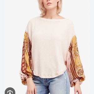 Free People Blossom Thermal Balloon Long Sleeve - Rose (baby pink)- Size Small